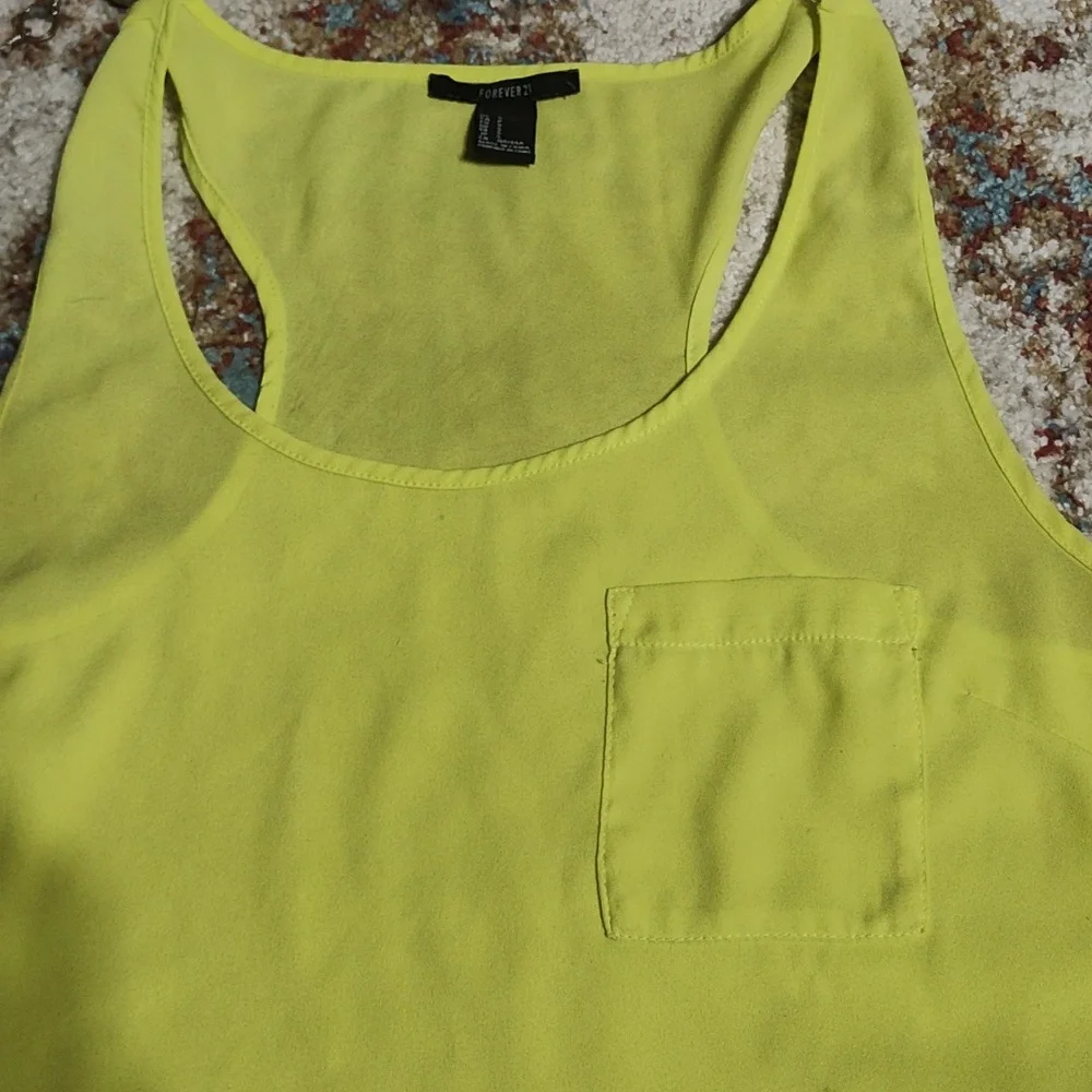 Forever 21 Yellow High Low Sleeveless Shirt - Picture 7 of 8